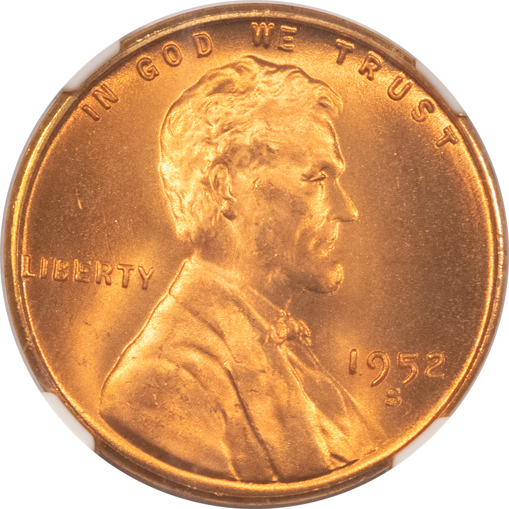 Lincoln Cents (Wheat) 1952-S LINCOLN CENT – NGC MS-67+ RD, RED BLAZER, STUNNING AND SUPERB! Lincoln Cents (Wheat) 1952-S LINCOLN CENT – NGC MS-67+ RD, RED BLAZER, STUNNING AND SUPERB!