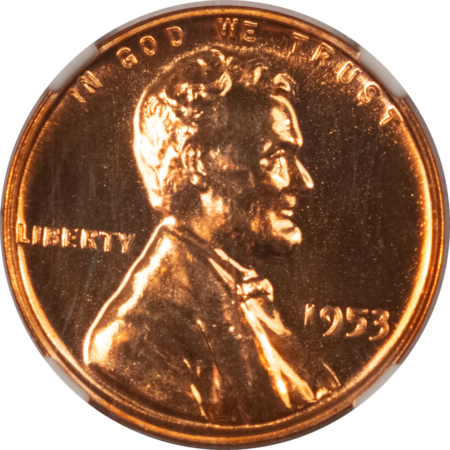 Lincoln Cents (Wheat) 1953 PROOF LINCOLN CENT – NGC PF-69 RD