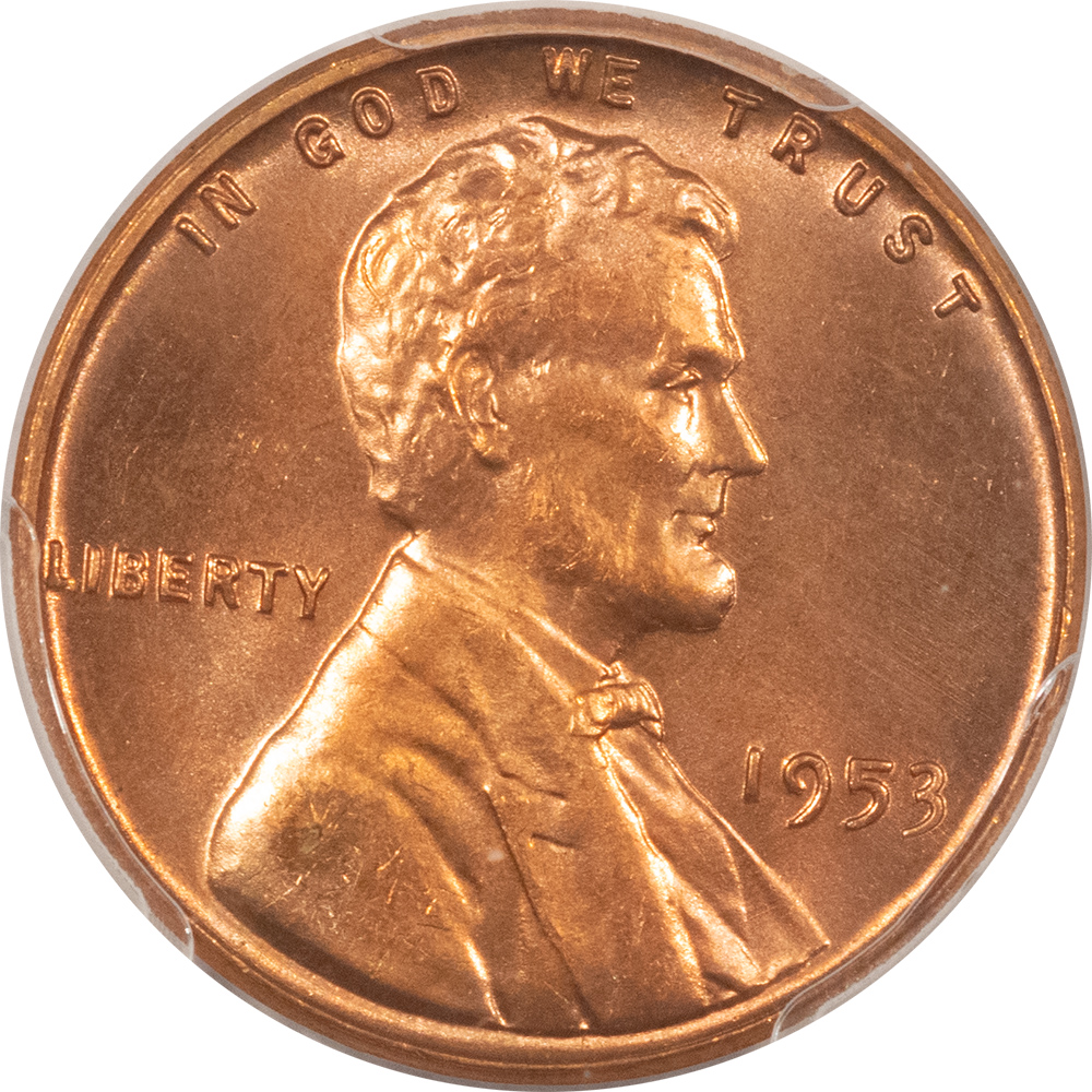 Lincoln Cents (Wheat) 1953 LINCOLN CENT – PCGS MS-66 RD, FIERY RED! Lincoln Cents (Wheat) 1953 LINCOLN CENT – PCGS MS-66 RD, FIERY RED!