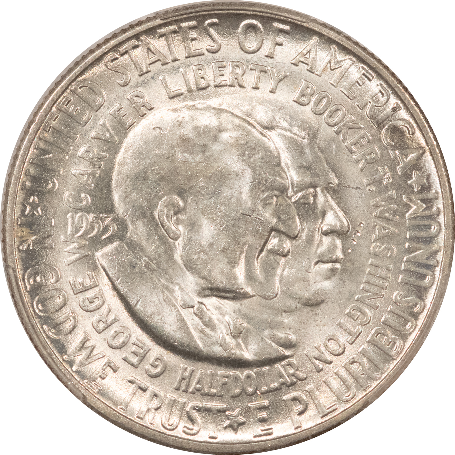 Early Commems 1953-S WASHINGTON-CARVER COMMEMORATIVE HALF PCGS MS-64 LOW MINTAGE, UNDERVALUED! Early Commems 1953-S WASHINGTON-CARVER COMMEMORATIVE HALF PCGS MS-64 LOW MINTAGE, UNDERVALUED!