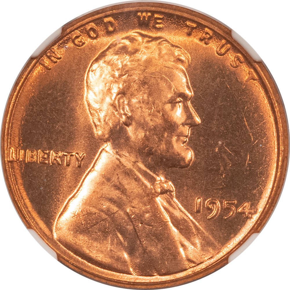Lincoln Cents (Wheat) 1954 LINCOLN CENT – NGC MS-66 RD, FLASHY, SEMI-PROOFLIKE! Lincoln Cents (Wheat) 1954 LINCOLN CENT – NGC MS-66 RD, FLASHY, SEMI-PROOFLIKE!