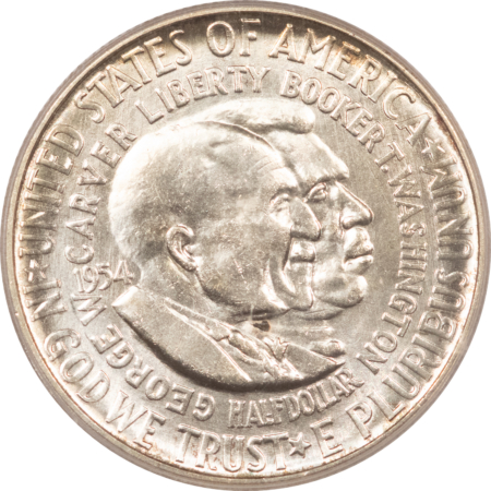 Early Commems 1954-S WASHINGTON-CARVER COMMEMORATIVE HALF DOLLAR – PCGS MS-65, LUSTROUS GEM!