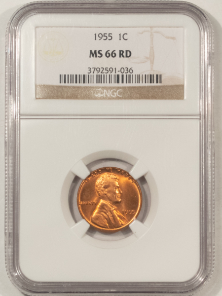 Lincoln Cents (Wheat) 1955 LINCOLN CENT – NGC MS-66 RD