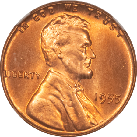 Lincoln Cents (Wheat) 1955 LINCOLN CENT – NGC MS-66 RD