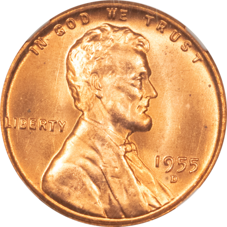 Lincoln Cents (Wheat) 1955-D LINCOLN CENT – NGC MS-66 RD