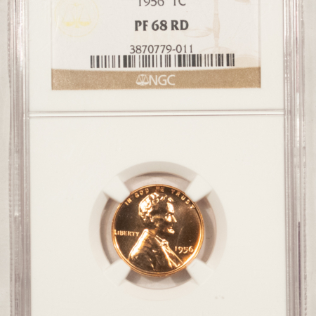 Lincoln Cents (Wheat) 1956 PROOF LINCOLN CENT – NGC PF-68 RD BRIGHT & PRISTINE