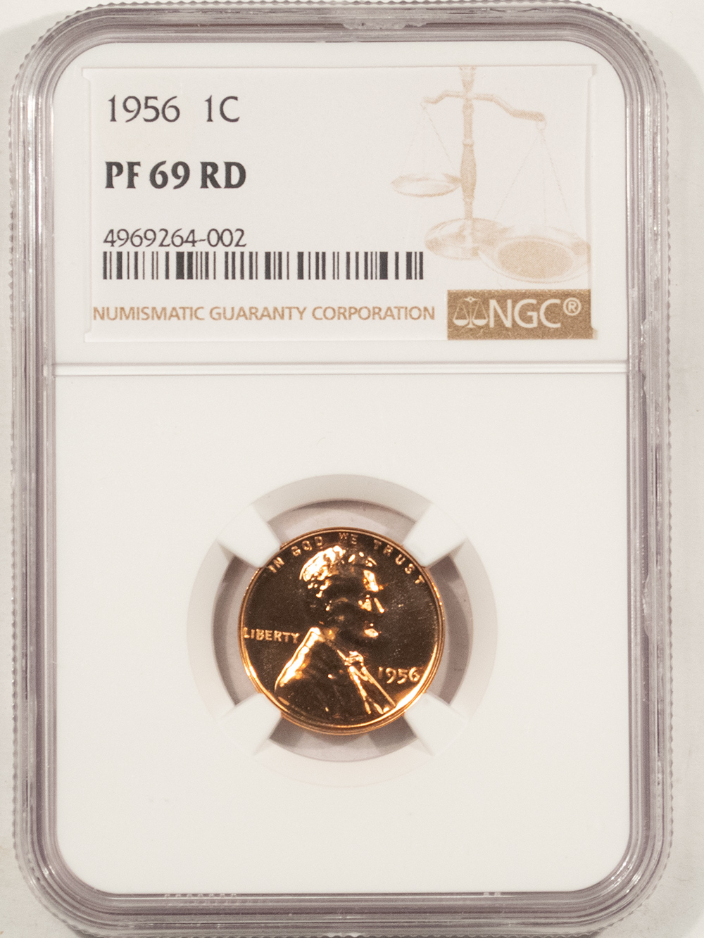 Lincoln Cents (Wheat) 1956 PROOF LINCOLN CENT – NGC PF-69 RD, VIRTUALLY PERFECT! Lincoln Cents (Wheat) 1956 PROOF LINCOLN CENT – NGC PF-69 RD, VIRTUALLY PERFECT!