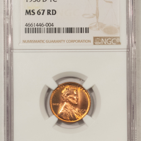 Lincoln Cents (Wheat) 1956-D LINCOLN CENT – NGC MS-67 RD