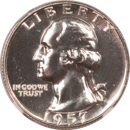 New Certified Coins 1957 PROOF WASHINGTON SILVER QUARTER – NGC PF-68 WHITE