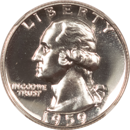 New Certified Coins 1959 PROOF WASHINGTON SILVER QUARTER – NGC PF-68 WHITE