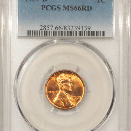 Lincoln Cents (Memorial) 1959-D LINCOLN CENT PCGS MS-66 RD