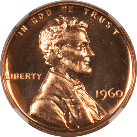 Lincoln Cents (Memorial) 1960 PROOF LINCOLN CENT LARGE DATE – NGC PF-69 RD