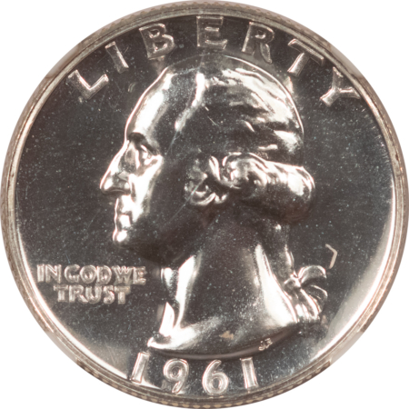 New Certified Coins 1961 PROOF WASHINGTON SILVER QUARTER – NGC PF-68 WHITE