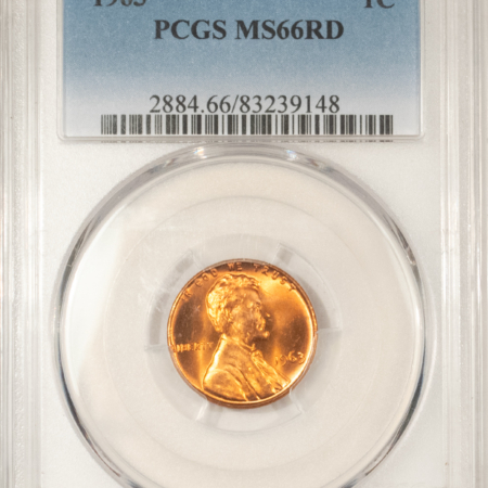 Lincoln Cents (Memorial) 1963 LINCOLN CENT – PCGS MS-66 RD