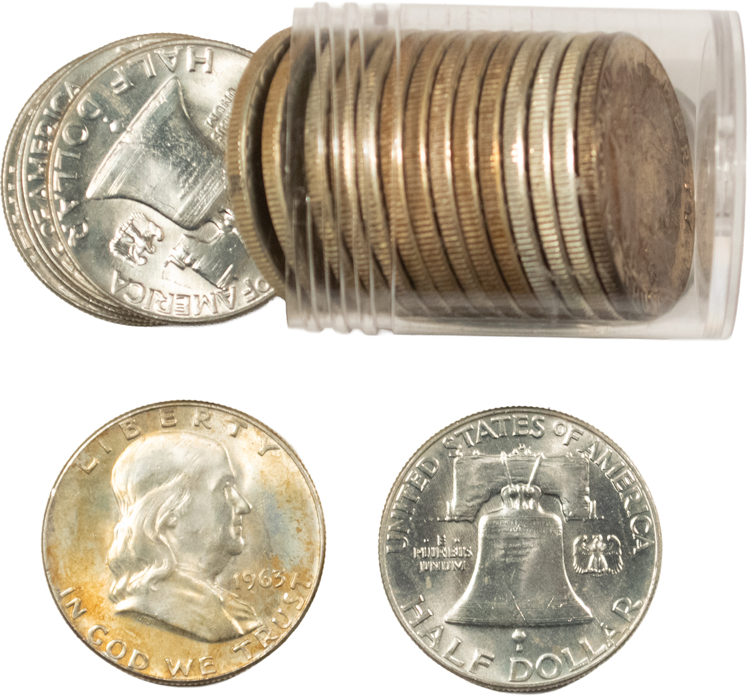 Franklin Halves 1963-D FRANKLIN HALF DOLLAR ROLL, 20 COINS – FRESH BU ROLL! Franklin Halves 1963-D FRANKLIN HALF DOLLAR ROLL, 20 COINS – FRESH BU ROLL!