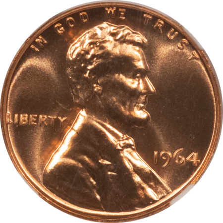 Lincoln Cents (Memorial) 1964 PROOF LINCOLN CENT – NGC PF-69 RD VIRTUALLY PERFECT!