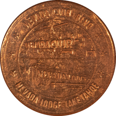 Exonumia 1964 DOLLAR REPLACEMENT CASINO TOKEN, NEVADA CLUB RENO, FITZERALD COLLECTION NGC