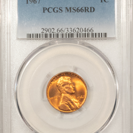Lincoln Cents (Memorial) 1967 LINCOLN CENT – PCGS MS-66 RD