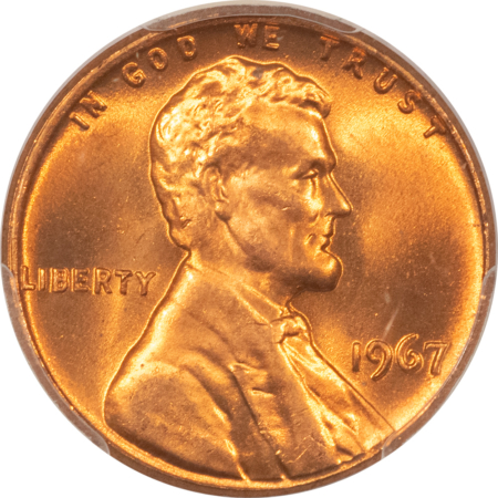 Lincoln Cents (Memorial) 1967 LINCOLN CENT – PCGS MS-66 RD