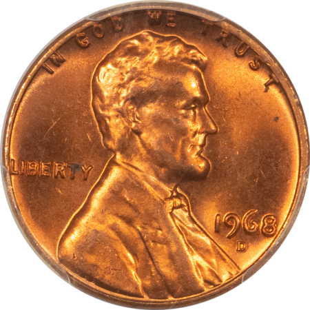 Lincoln Cents (Memorial) 1968-D LINCOLN CENT – PCGS MS-66 RD