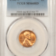 Lincoln Cents (Memorial) 1970-S LINCOLN CENT, LARGE DATE – PCGS MS-66 RD