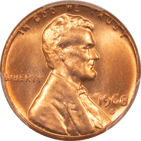 Lincoln Cents (Memorial) 1968-S LINCOLN CENT – PCGS MS-66 RD