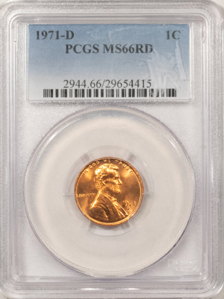 Lincoln Cents (Memorial) 1971-D LINCOLN CENT – PCGS MS-66 RD