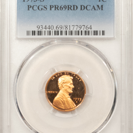 Lincoln Cents (Memorial) 1973-S PROOF LINCOLN CENT – PCGS PR-69 RD DCAM