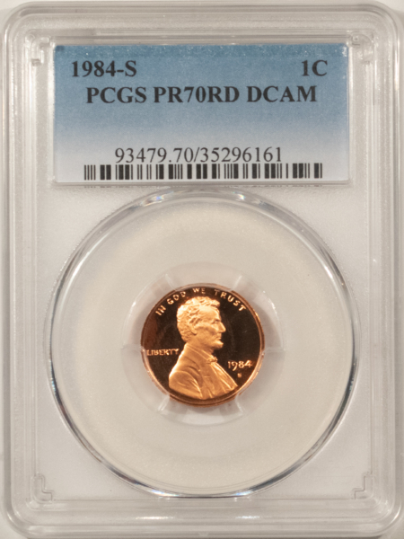 Lincoln Cents (Memorial) 1984-S PROOF LINCOLN CENT – PCGS PR-70 RD DCAM, TOUGH & PERFECT!