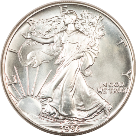 American Silver Eagles 1986 $1 AMERICAN SILVER EAGLE, 1 OZ .999 – UNCIRCULATED!