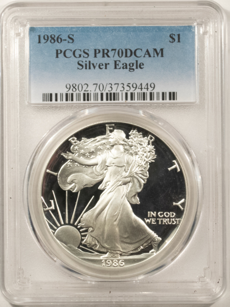 American Silver Eagles 1986-S $1 SILVER EAGLE, PCGS PR-70 DCAM, PLEASE READ DESCRIPTION!
