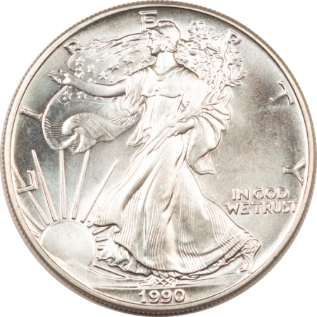 American Silver Eagles 1990 $1 AMERICAN SILVER EAGLE, 1 OZ .999 – GEM UNCIRCULATED!