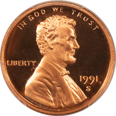 Lincoln Cents (Memorial) 1991-S PROOF LINCOLN CENT – PCGS PR-70 RD DCAM