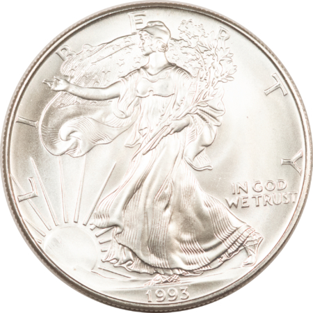 American Silver Eagles 1993 $1 AMERICAN SILVER EAGLE, 1 OZ .999 – GEM UNCIRCULATED!