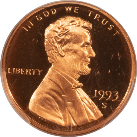 Lincoln Cents (Memorial) 1993-S PROOF LINCOLN CENT – PCGS PR-70 RD DCAM