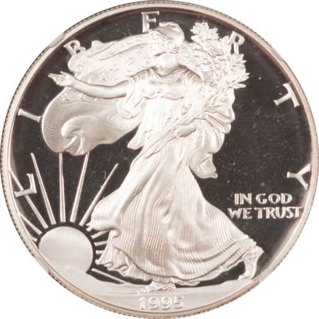 American Silver Eagles 1995-P $1 SILVER EAGLE, NGC PF-69 ULTRA CAMEO, NGC “SILVER” LABEL!