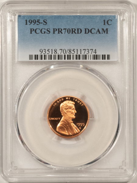 Lincoln Cents (Memorial) 1995-S PROOF LINCOLN CENT – PCGS PR-70 RD DCAM