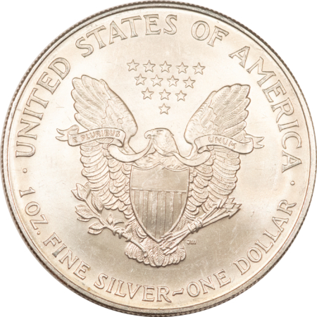 American Silver Eagles 1996 $1 AMERICAN SILVER EAGLE, 1 OZ .999 – KEY-DATE, UNCIRCULATED WITH MARKS!