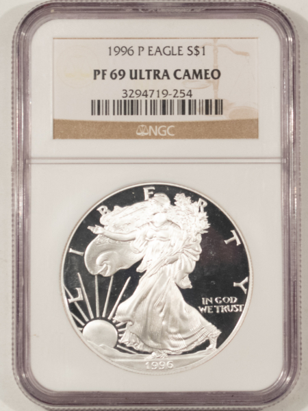 American Silver Eagles 1996-P $1 SILVER EAGLE, NGC PR-69 ULTRA CAMEO!