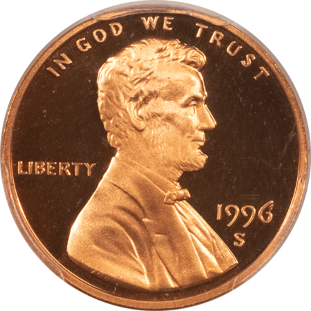 Lincoln Cents (Memorial) 1996-S PROOF LINCOLN CENT – PCGS PR-70 RD DCAM