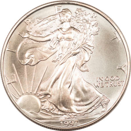 American Silver Eagles 1997 $1 AMERICAN SILVER EAGLE, 1 OZ .999 – GEM UNCIRCULATED!