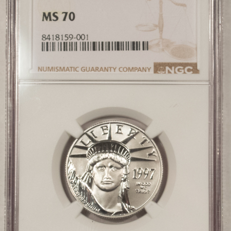 American Platinum Eagles 1997 $50 1/2 OZ AMERICAN PLATINUM EAGLE NGC MS-70 PERFECT FIRST-YEAR COIN, TOUGH