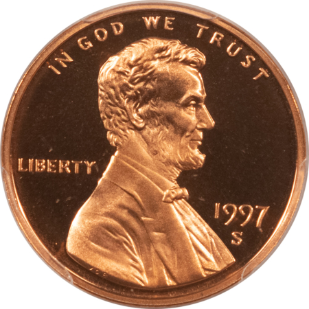Lincoln Cents (Memorial) 1997-S PROOF LINCOLN CENT – PCGS PR-70 RD DCAM