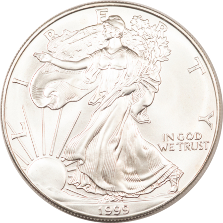 American Silver Eagles 1999 $1 AMERICAN SILVER EAGLE, 1 OZ .999 – GEM UNCIRCULATED!