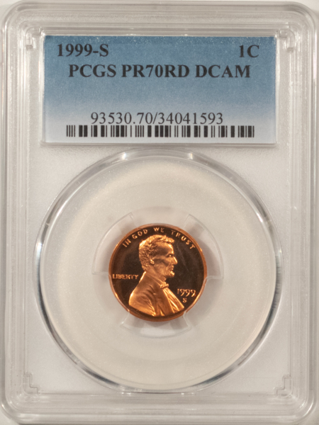 Lincoln Cents (Memorial) 1999-S PROOF LINCOLN CENT – PCGS PR-70 RD DCAM