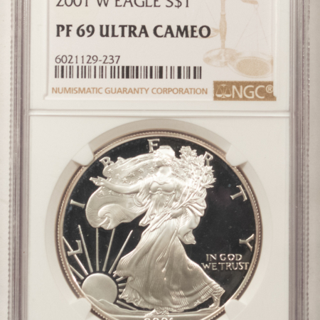 American Silver Eagles 2001-W $1 SILVER EAGLE, NGC PF-69 ULTRA CAMEO