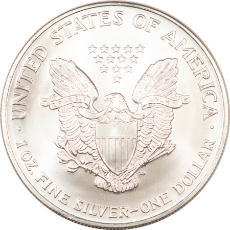 American Silver Eagles 2002 $1 AMERICAN SILVER EAGLE, 1 OZ .999 – GEM UNCIRCULATED!