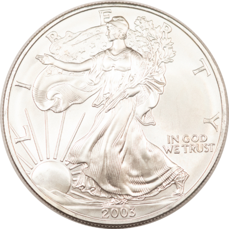 American Silver Eagles 2003 $1 AMERICAN SILVER EAGLE, 1 OZ .999 – GEM UNCIRCULATED!