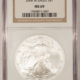 American Silver Eagles 2006-W $1 AMERICAN SILVER EAGLE, 1 OZ .999 – NGC MS-69, EARLY RELEASES!