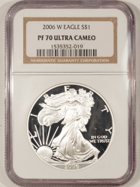 American Silver Eagles 2006-W $1 PROOF AMERICAN SILVER EAGLE, 1 OZ .999 – NGC PF-70 ULTRA CAMEO!